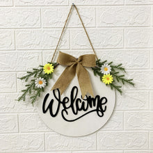 Load image into Gallery viewer, Home Decorations Easter Wreath Shooting Props Wreath Door Hanging, Brown Hello, Whiteboard Black Letter Welcome Sign, Dark Blue Welcome Wooden Sign, Dark Blue Easter Rabbit