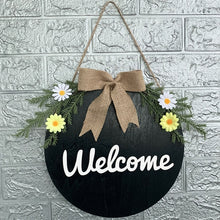 Load image into Gallery viewer, Home Decorations Easter Wreath Shooting Props Wreath Door Hanging, Brown Hello, Whiteboard Black Letter Welcome Sign, Dark Blue Welcome Wooden Sign, Dark Blue Easter Rabbit