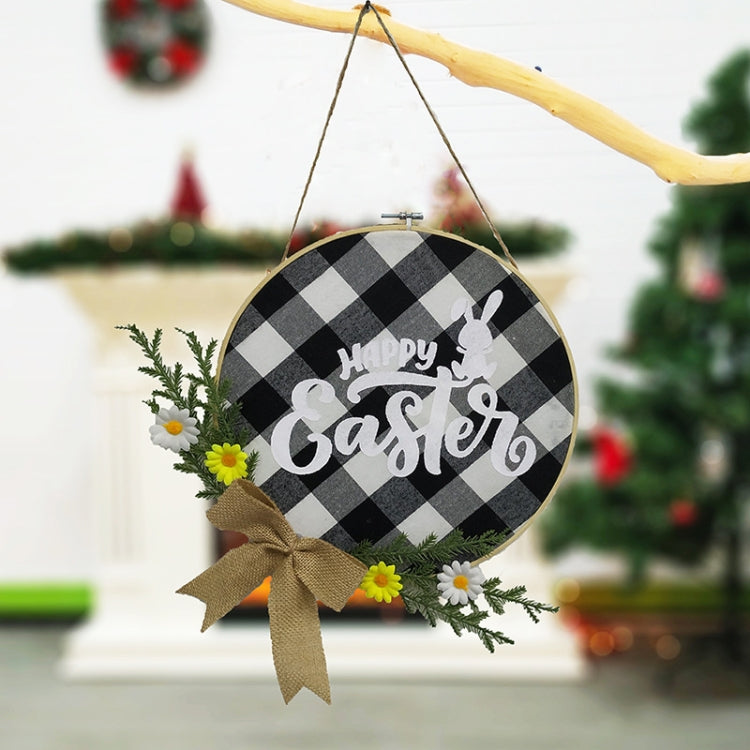 Home Decorations Easter Wreath Shooting Props Wreath Door Hanging, Brown Hello, Whiteboard Black Letter Welcome Sign, Dark Blue Welcome Wooden Sign, Dark Blue Easter Rabbit