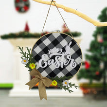 Load image into Gallery viewer, Home Decorations Easter Wreath Shooting Props Wreath Door Hanging, Brown Hello, Whiteboard Black Letter Welcome Sign, Dark Blue Welcome Wooden Sign, Dark Blue Easter Rabbit