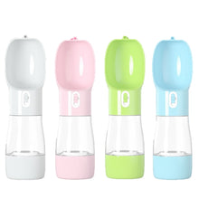 Load image into Gallery viewer, Pet Dual-purpose Accompanying Cup Segmented Water And Food Integrated Pet Cup Portable Waterer, Silver Grey, Pink, Grass Green, Ice Lake Blue