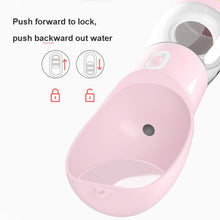 Load image into Gallery viewer, Pet Dual-purpose Accompanying Cup Segmented Water And Food Integrated Pet Cup Portable Waterer, Silver Grey, Pink, Grass Green, Ice Lake Blue