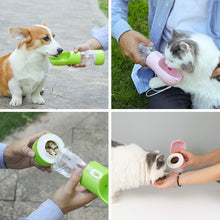 Load image into Gallery viewer, Pet Dual-purpose Accompanying Cup Segmented Water And Food Integrated Pet Cup Portable Waterer, Silver Grey, Pink, Grass Green, Ice Lake Blue