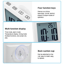 Load image into Gallery viewer, Waterproof Wall Clock LCD Bathroom Clock Kitchen Electronic Alarm Clock, Waterproof Wall Clock