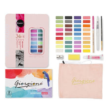 Load image into Gallery viewer, 36 Colors Solid Watercolor Paint Children Sketch Watercolor, Black Tin Box, Blue, Pink, Black