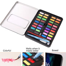 Load image into Gallery viewer, 36 Colors Solid Watercolor Paint Children Sketch Watercolor, Black Tin Box, Blue, Pink, Black