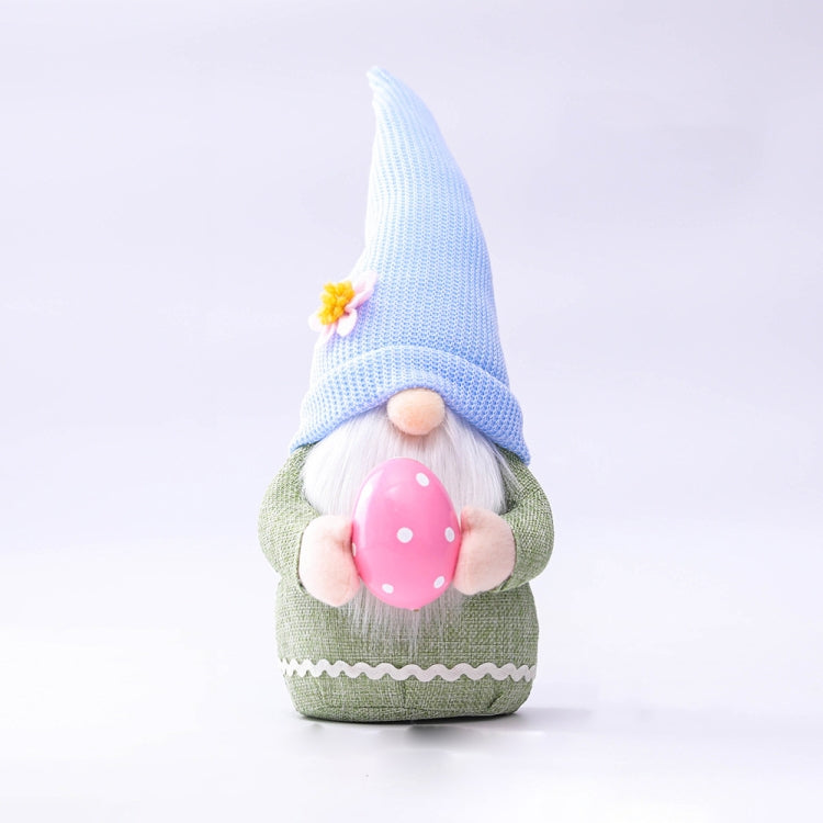 2 PCS Easter Pink Ears Plaid Bunny Dwarf Doll Elf Doll Ornaments Home Decoration Products