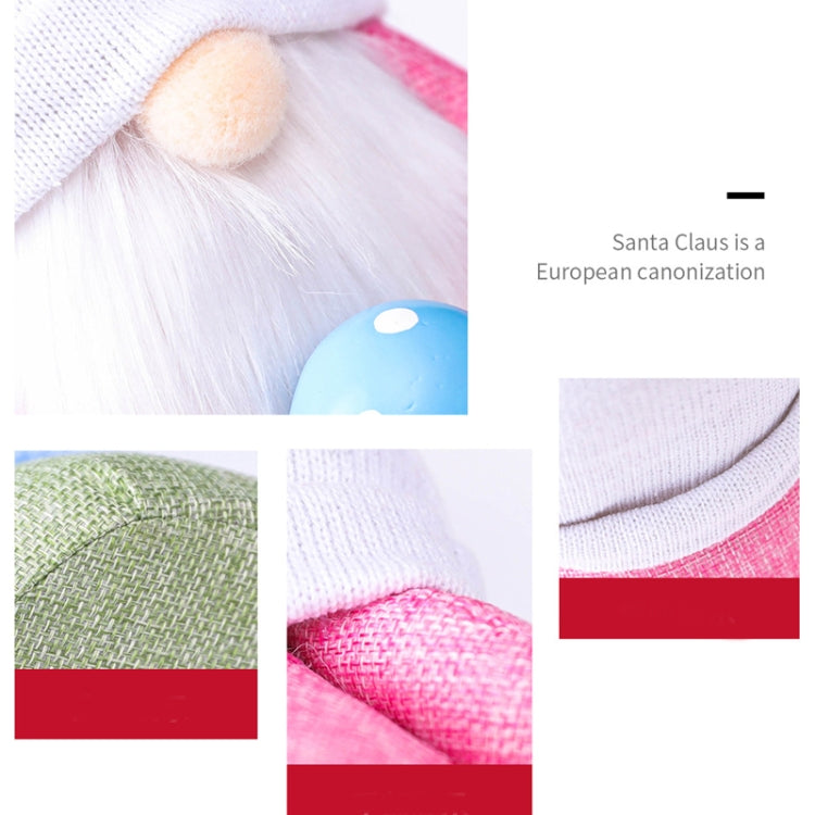 2 PCS Easter Pink Ears Plaid Bunny Dwarf Doll Elf Doll Ornaments Home Decoration Products