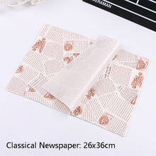 Load image into Gallery viewer, 100 Sheets / Pack Cake Greaseproof Paper Baking Packaging Plate Paper Hamburger Paper, Colour: Classical Newspaper, Classical Newspaper, Color Pastry, Orange Tower, White English, Coffee English, Wheat English, Pure White, Thick Kraft Paper, Gray Tower...