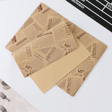 Load image into Gallery viewer, 100 Sheets / Pack Cake Greaseproof Paper Baking Packaging Plate Paper Hamburger Paper, Colour: Classical Newspaper, Classical Newspaper, Color Pastry, Orange Tower, White English, Coffee English, Wheat English, Pure White, Thick Kraft Paper, Gray Tower...