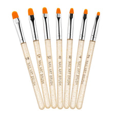 Load image into Gallery viewer, 7 In 1 Phototherapy Pen Round Head Line Pen Transparent Rod Painted Pen Drawing Pen Nail Art Brush Tool, Gold Power, Silver Power