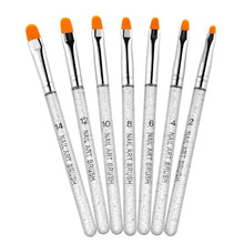 Load image into Gallery viewer, 7 In 1 Phototherapy Pen Round Head Line Pen Transparent Rod Painted Pen Drawing Pen Nail Art Brush Tool, Gold Power, Silver Power