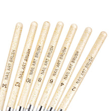 Load image into Gallery viewer, 7 In 1 Phototherapy Pen Round Head Line Pen Transparent Rod Painted Pen Drawing Pen Nail Art Brush Tool, Gold Power, Silver Power