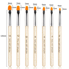 Load image into Gallery viewer, 7 In 1 Phototherapy Pen Round Head Line Pen Transparent Rod Painted Pen Drawing Pen Nail Art Brush Tool, Gold Power, Silver Power