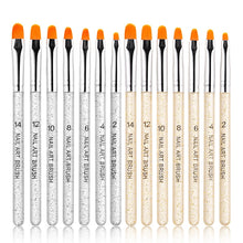 Load image into Gallery viewer, 7 In 1 Phototherapy Pen Round Head Line Pen Transparent Rod Painted Pen Drawing Pen Nail Art Brush Tool, Gold Power, Silver Power