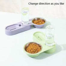 Load image into Gallery viewer, Pet Supplies Dog Cat Food Bowl Folding Rotating Double Bowl, Green Without Bowl, Purple Without Bowl, Pink Without Bowl, Gray Without Bowl, Green With Bowl, Purple With Bowl, Pink With Bowl, Gray With Bowl