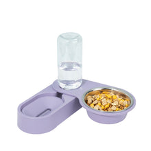 Load image into Gallery viewer, Pet Supplies Dog Cat Food Bowl Folding Rotating Double Bowl, Green Without Bowl, Purple Without Bowl, Pink Without Bowl, Gray Without Bowl, Green With Bowl, Purple With Bowl, Pink With Bowl, Gray With Bowl