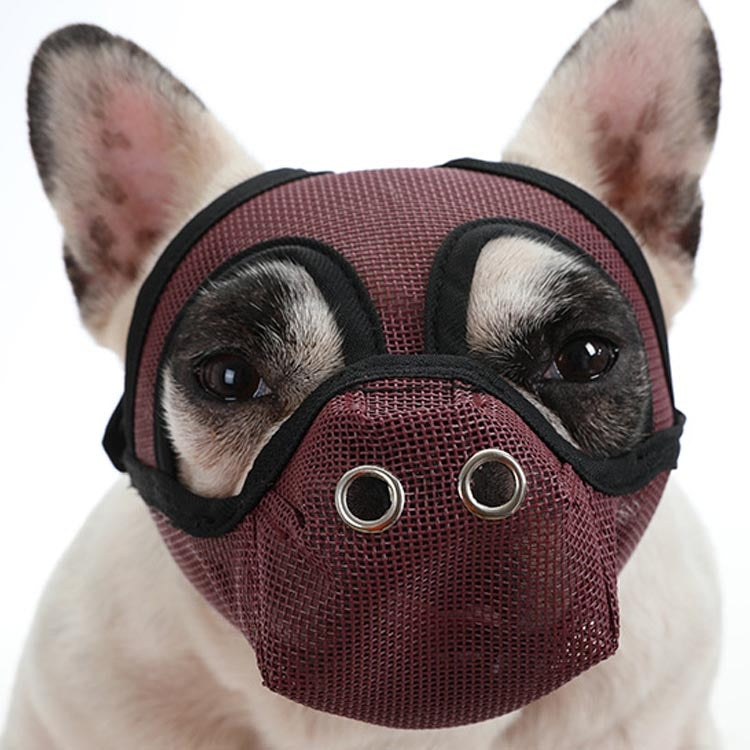 Bulldog Mouth Cover Flat Face Dog Anti-Eat Anti-Bite Drinkable Water Mouth Cover, S, M, L