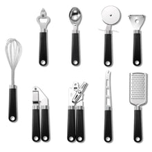 Load image into Gallery viewer, 9 in 1 Plastic Handle Stainless Steel Kitchen Utensils Household Gadget Set, Cyan, Black
