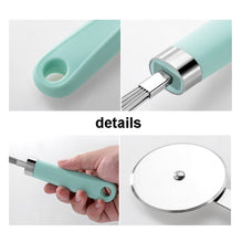 Load image into Gallery viewer, 9 in 1 Plastic Handle Stainless Steel Kitchen Utensils Household Gadget Set, Cyan, Black