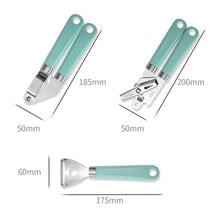 Load image into Gallery viewer, 9 in 1 Plastic Handle Stainless Steel Kitchen Utensils Household Gadget Set, Cyan, Black