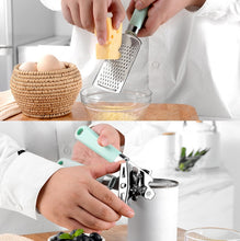 Load image into Gallery viewer, 9 in 1 Plastic Handle Stainless Steel Kitchen Utensils Household Gadget Set, Cyan, Black