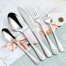 Load image into Gallery viewer, 20 in 1 Stainless Steel Cutlery Steak Cutlery Set, True Color, Golden, Rose Gold, Colorful, Black