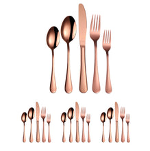 Load image into Gallery viewer, 20 in 1 Stainless Steel Cutlery Steak Cutlery Set, True Color, Golden, Rose Gold, Colorful, Black