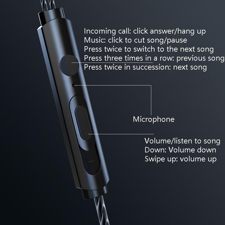 F12 Elbow Earbud Headset Wire Control With Wheat Mobile Phone Headset