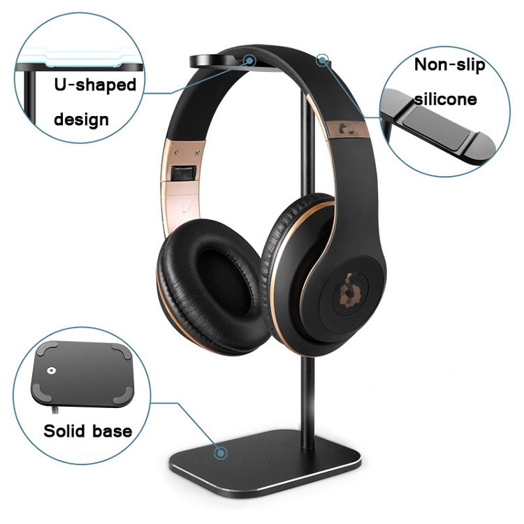 Z9 Headset Aluminum Alloy Bracket Internet Cafe Headset Display Stand, black, Silver, Rose Gold