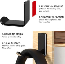 Load image into Gallery viewer, 2 PCS Headphone Bracket Sticky Headset Hanger, Black, White