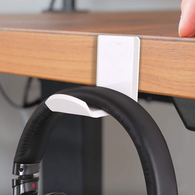 2 PCS Headphone Bracket Sticky Headset Hanger, Black, White