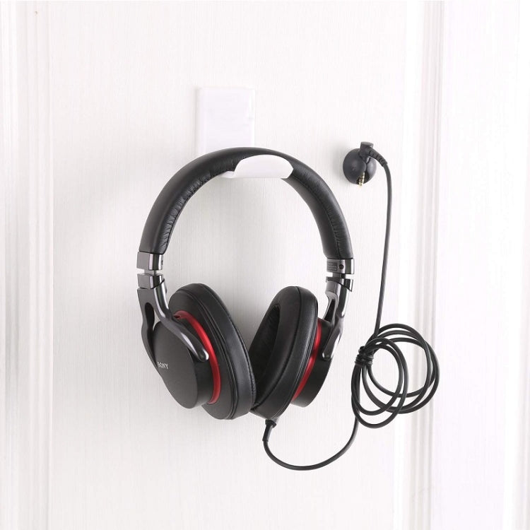 2 PCS Headphone Bracket Sticky Headset Hanger, Black, White