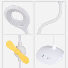 Load image into Gallery viewer, WS-8010 LED Fan Desk Lamp Bedside Desk USB Folding Desk Lamp