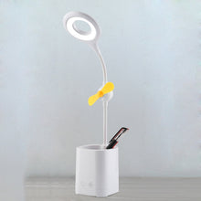 Load image into Gallery viewer, WS-8010 LED Fan Desk Lamp Bedside Desk USB Folding Desk Lamp