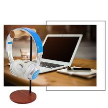 Load image into Gallery viewer, Creative Metal Rod Wooden Head-mounted Headphone Stand Display Holder, Single-sided White Metal Rod, Single-sided Black Metal Rod, Double-sided White Metal Rod, Double-sided Black Metal Rod