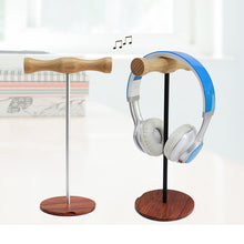 Load image into Gallery viewer, Creative Metal Rod Wooden Head-mounted Headphone Stand Display Holder, Single-sided White Metal Rod, Single-sided Black Metal Rod, Double-sided White Metal Rod, Double-sided Black Metal Rod