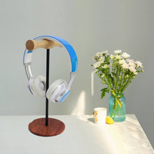 Load image into Gallery viewer, Creative Metal Rod Wooden Head-mounted Headphone Stand Display Holder, Single-sided White Metal Rod, Single-sided Black Metal Rod, Double-sided White Metal Rod, Double-sided Black Metal Rod