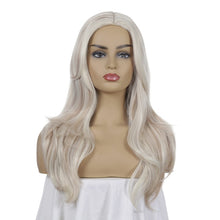 Load image into Gallery viewer, Women Mid-Point Mid-Length Curly Wig Chemical Fiber Headgear, Linen Brown + Light Gold, Dark Brown + Light Gold, Light Gold+Brown