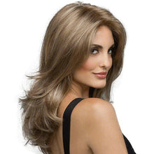 Load image into Gallery viewer, Women Mid-Point Mid-Length Curly Wig Chemical Fiber Headgear, Linen Brown + Light Gold, Dark Brown + Light Gold, Light Gold+Brown