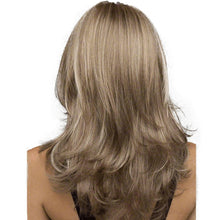 Load image into Gallery viewer, Women Mid-Point Mid-Length Curly Wig Chemical Fiber Headgear, Linen Brown + Light Gold, Dark Brown + Light Gold, Light Gold+Brown