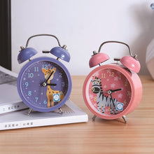 Load image into Gallery viewer, Cartoon Alarm Clock Ringing At The Bedside Of Students Metal Alarm Clock With Night Light, Color Random Deilvery, Cartoon Alarm Clock