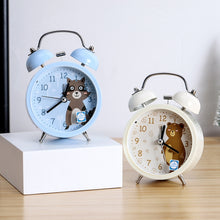 Load image into Gallery viewer, Cartoon Alarm Clock Ringing At The Bedside Of Students Metal Alarm Clock With Night Light, Color Random Deilvery, Cartoon Alarm Clock