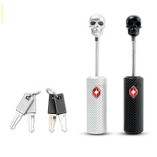 Load image into Gallery viewer, Customs Lock  Wire Rope Padlock Skull Customs Code Lock, Black, Silver