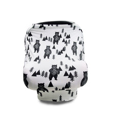 Load image into Gallery viewer, Multifunctional Enlarged Stroller Windshield Breastfeeding Towel Baby Seat Cover, Arrow, Pink Peony, Black and White Stripes, Leaf Flowers, Blue Dots, Purple Flowers, Gray Pattern, Bear, Black Triangle, Puppy, Red Geometry, Black and White Grid, Galaxy...