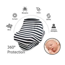 Load image into Gallery viewer, Multifunctional Enlarged Stroller Windshield Breastfeeding Towel Baby Seat Cover, Arrow, Pink Peony, Black and White Stripes, Leaf Flowers, Blue Dots, Purple Flowers, Gray Pattern, Bear, Black Triangle, Puppy, Red Geometry, Black and White Grid, Galaxy...