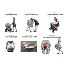 Load image into Gallery viewer, Multifunctional Enlarged Stroller Windshield Breastfeeding Towel Baby Seat Cover, Arrow, Pink Peony, Black and White Stripes, Leaf Flowers, Blue Dots, Purple Flowers, Gray Pattern, Bear, Black Triangle, Puppy, Red Geometry, Black and White Grid, Galaxy...