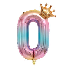 Load image into Gallery viewer, 32-Inch Gradient Color Crown Digital Balloon Children Birthday Decoration Film Balloon