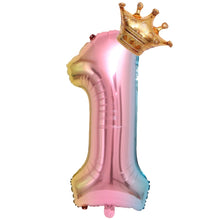Load image into Gallery viewer, 32-Inch Gradient Color Crown Digital Balloon Children Birthday Decoration Film Balloon