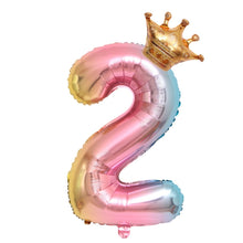 Load image into Gallery viewer, 32-Inch Gradient Color Crown Digital Balloon Children Birthday Decoration Film Balloon